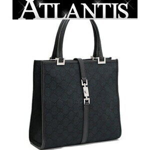 Gucci Jackie GG handbag black canvas leather